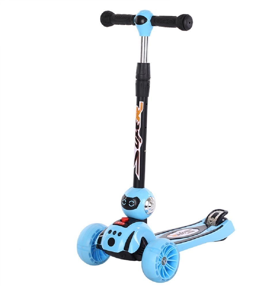 Самокат Детский детский, 3-х колёсный, складной, музыкальный "Robot ...