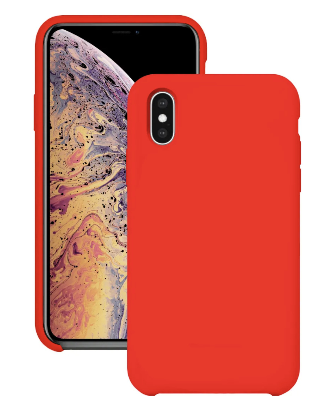 Силиконовый чехол для iPhone X XS / Apple Silicone Case DF на Айфон Х, XC с  бархатистым покрытием внутри, Красный - купить с доставкой по выгодным  ценам в интернет-магазине OZON (275210135)