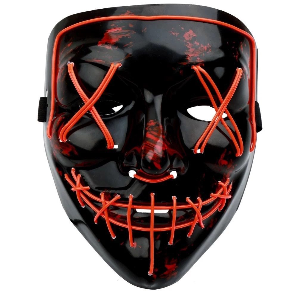 Светодиодная маска купить. Светящаяся неоновая маска "Судная ночь". Неоновая маска Судная ночь. Красная маска. Маска - неон.