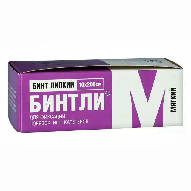 Бинт липкий (эластичный) БИНТЛИ М, 10 см х 2 метра, для фиксации ...