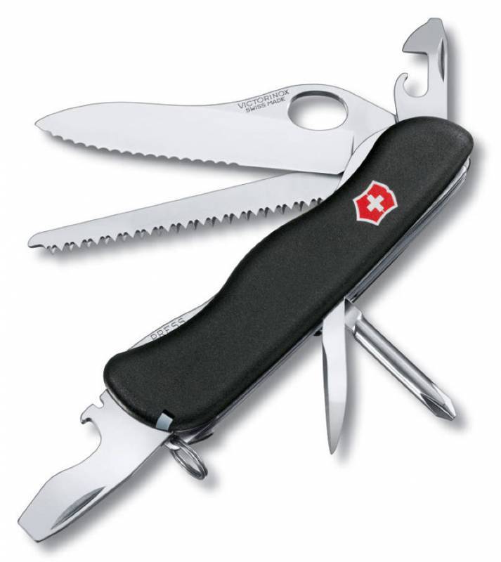 Нож перочинный Victorinox Trailmaster One Hand Wavy Edge (0.8463.MW3) 111 мм, 12 функций, черный, картонная коробка