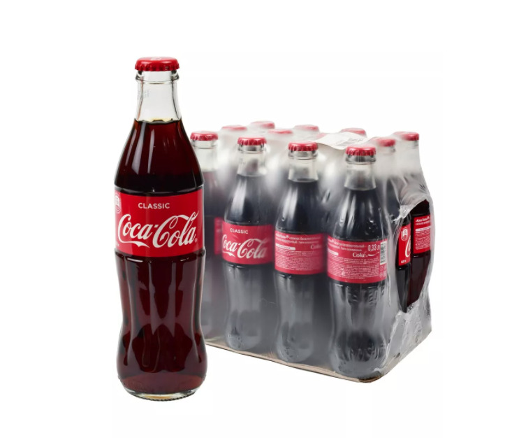 COCA-COLA (Кока-Кола) в стекле, 0,33 л напиток сильногазированный 12 ...