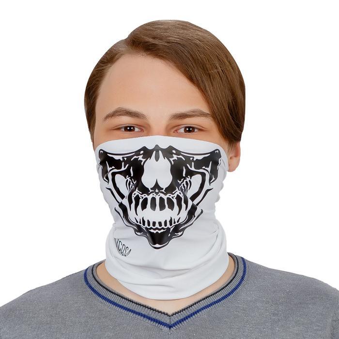 Бафф спортивны LUCOSA SILK WHITE SKULL, П-019/2