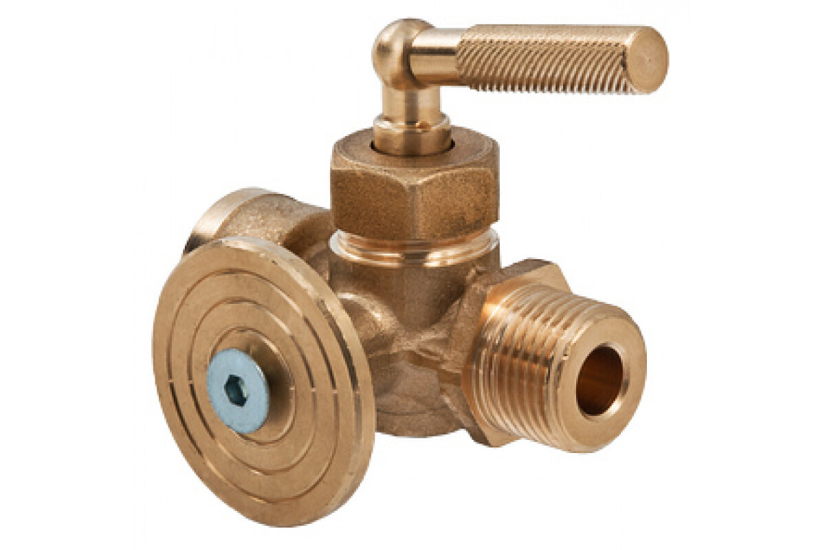 Кран для манометра трехходовой VALTEC с фланцем 1/4" OR.1808.02 ...