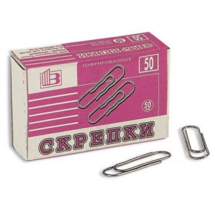 Скрепки канцелярские. Покрытия 50 шт. Скрепки металлические. Скрепки 50мм, berlingo, 100шт. (cz50_2264)(1/10/300).