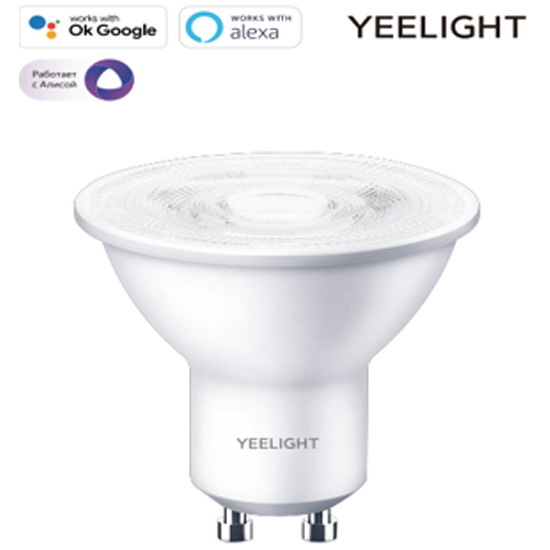 YEELIGHTУмнаялампочкаGU10SmartbulbW1(Dimmable)YLDP004,4.8Вт,Светодиодная,1шт.