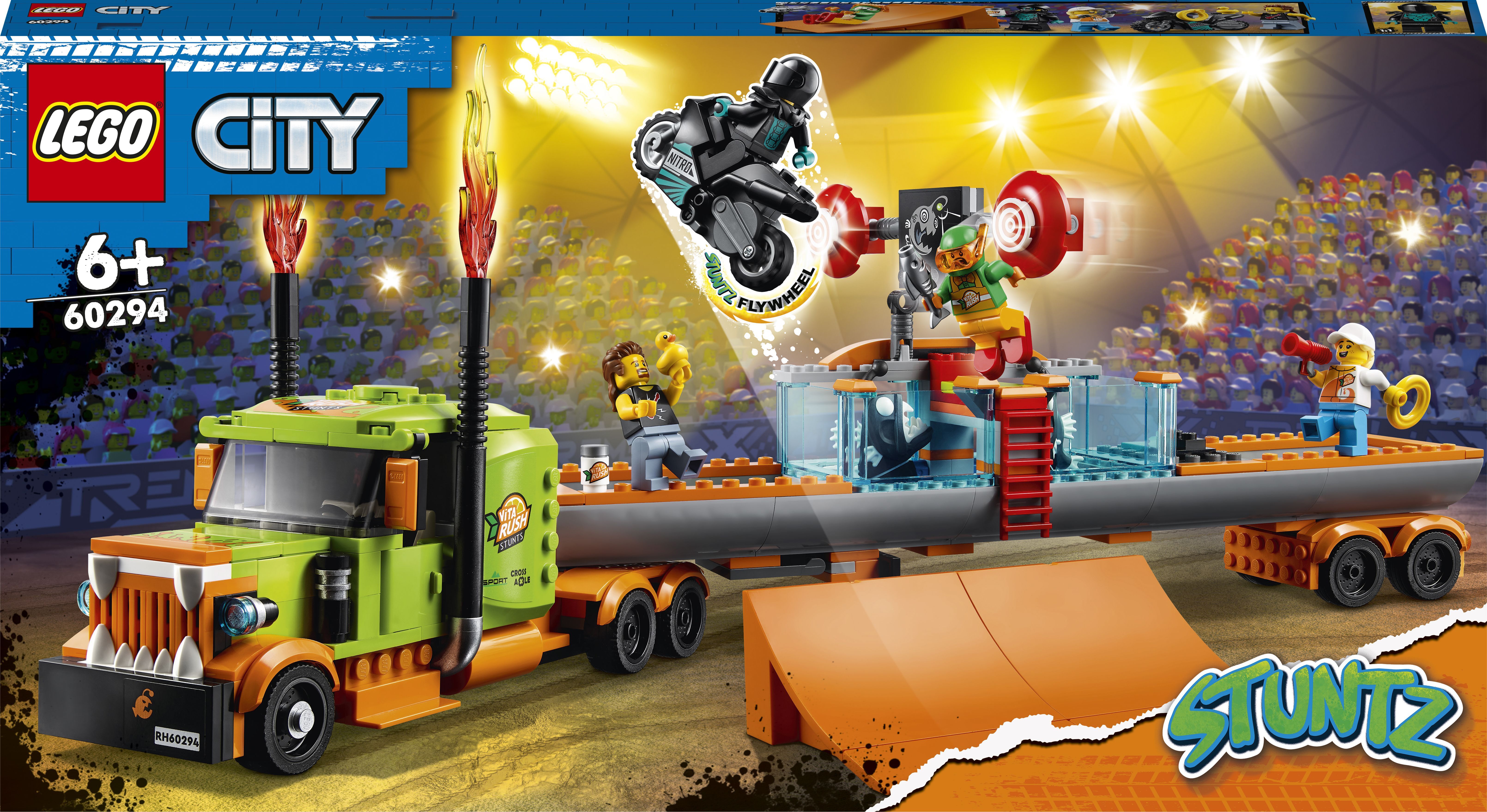 Конструктор LEGO City Stuntz Грузовик для шоу каскадёров, 420 деталей, 6+,  60294