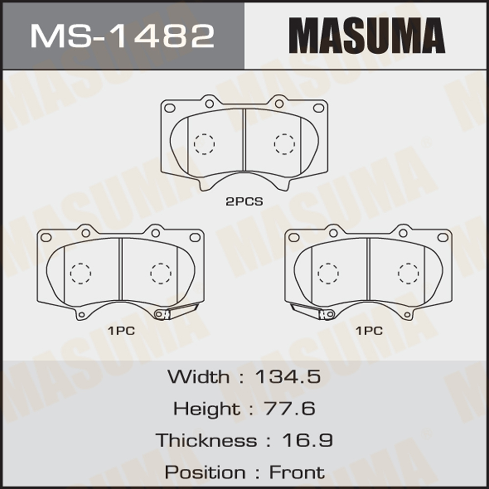 КолодкитормозныеToyotaLandCruiserPrado(J120,J150)03-;MitsubishiPajero06-передниеMASUMA