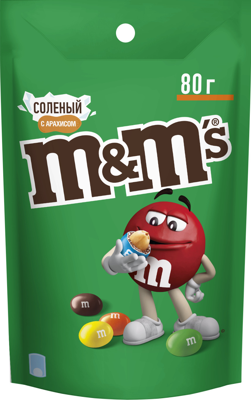 Характеристики Конфеты M&M's драже с арахисом, солью и молочным ...
