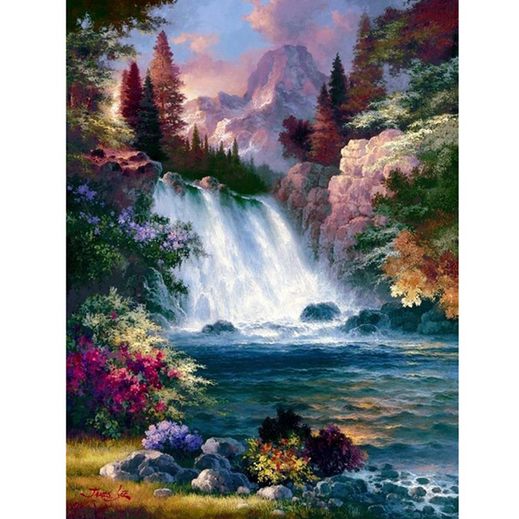 James Lee картины пейзаж водопад