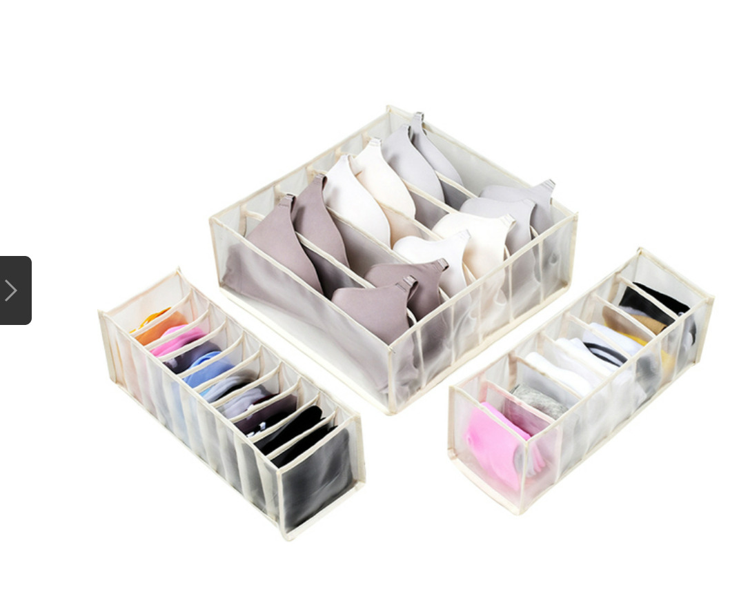 Dormitory Closet Organizer for Socks Home separated underwear Storage Box 7 Grids Bra Organizer Foldable Drawer Organizer