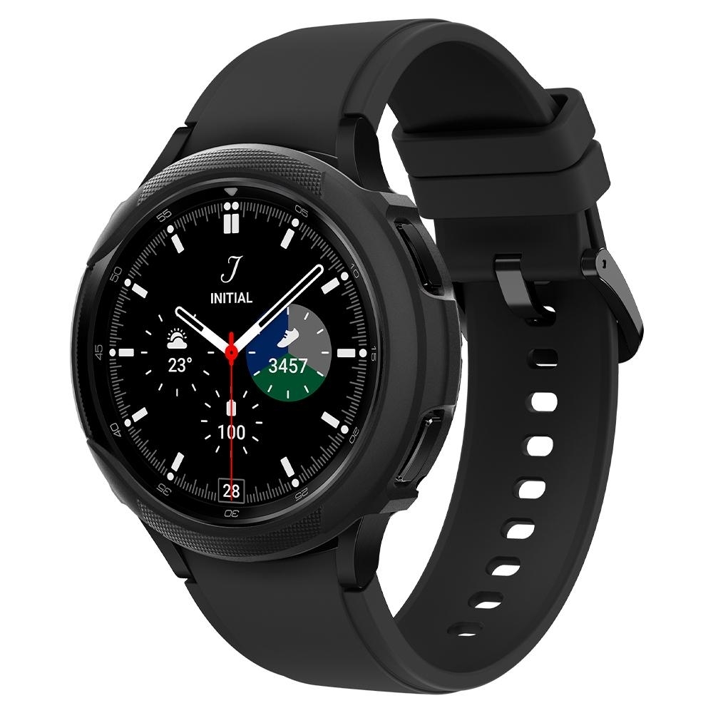 Чехол Spigen на Samsung Galaxy Watch 4 Classic (42 mm) (ACS03141) Liquid Air / Спиген для Галакси Вотч Противоударный, тонкий, черный