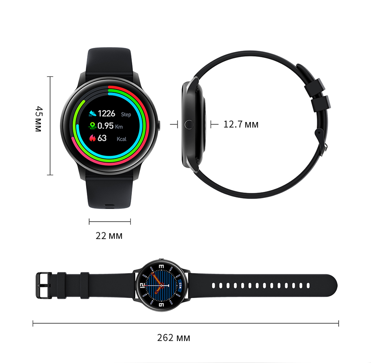 Купить смарт-часы IMILAB Smart Watch KW66 Black (ESW-KW66-B), экран 1.28\