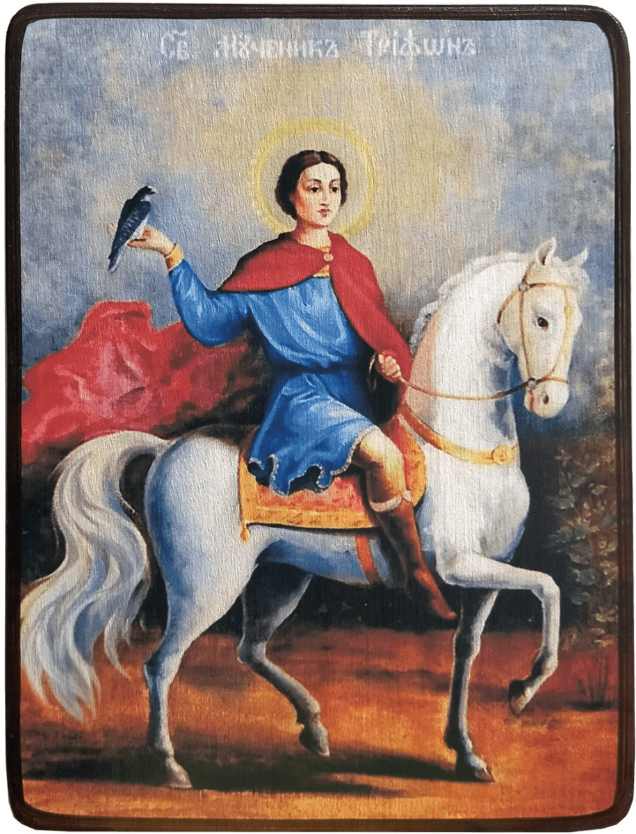 Икона Трифона на коне