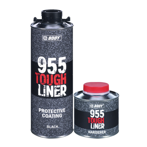 Сверхпрочное защитное покрытие Body 955 Tough Liner черное 0,6 л. с отвердителем 0,2 л.