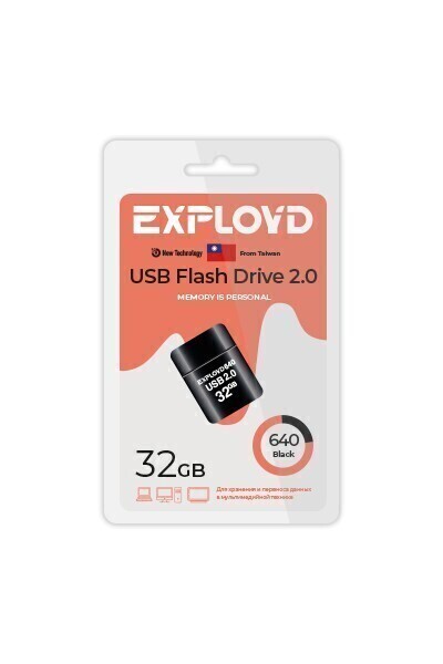 флеш-накопительUSB2.032GBExployd640(EX32GB640Black)/флешкаUSB