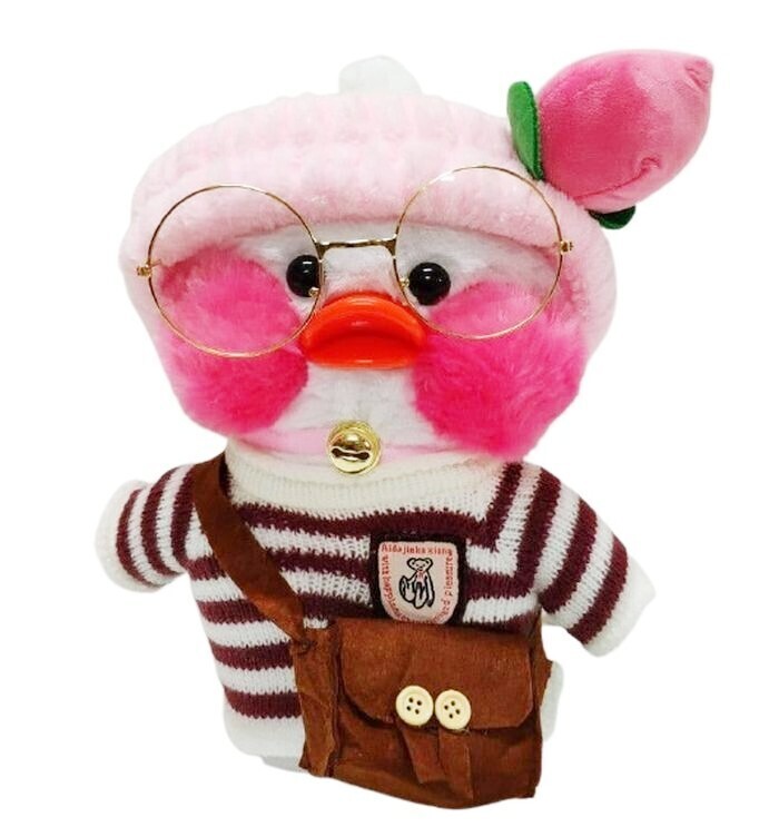 Утка мягкая игрушка / Плюшевая уточка lalafanfan duck / Утенок в очках ...