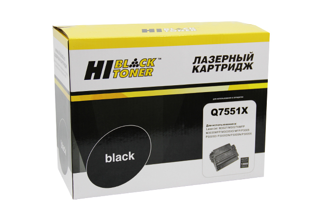 Картридж Hi-Black Q7551X (51X) для HP LJ P3005/M3027MFP/M3035MFP, с чипом