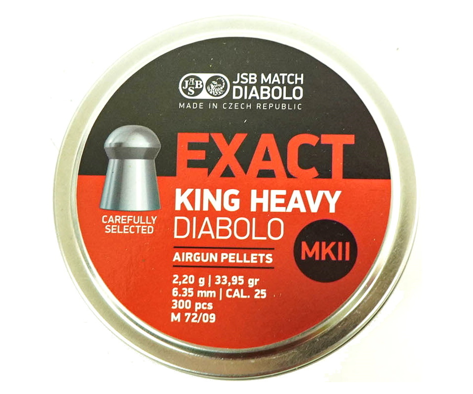 Пули для пневматики JSB " EXACT King HEAVY" 6,35мм. 2,2гр (300шт/уп)