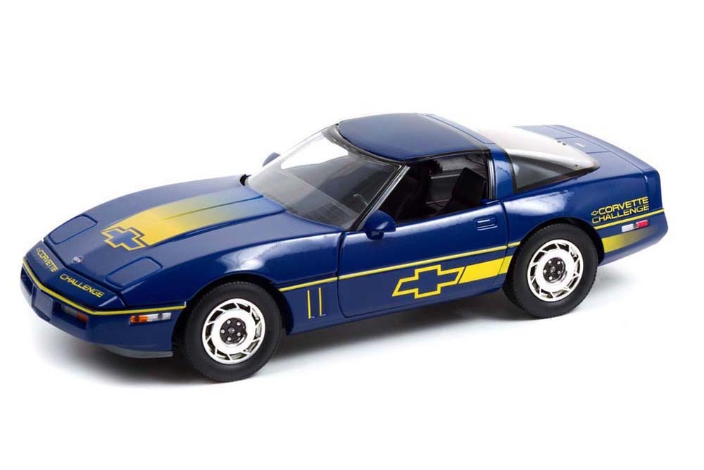 МодельколлекционнаяChevroletcorvetteC4challengeracecar1988darkbluewithyellowstripes