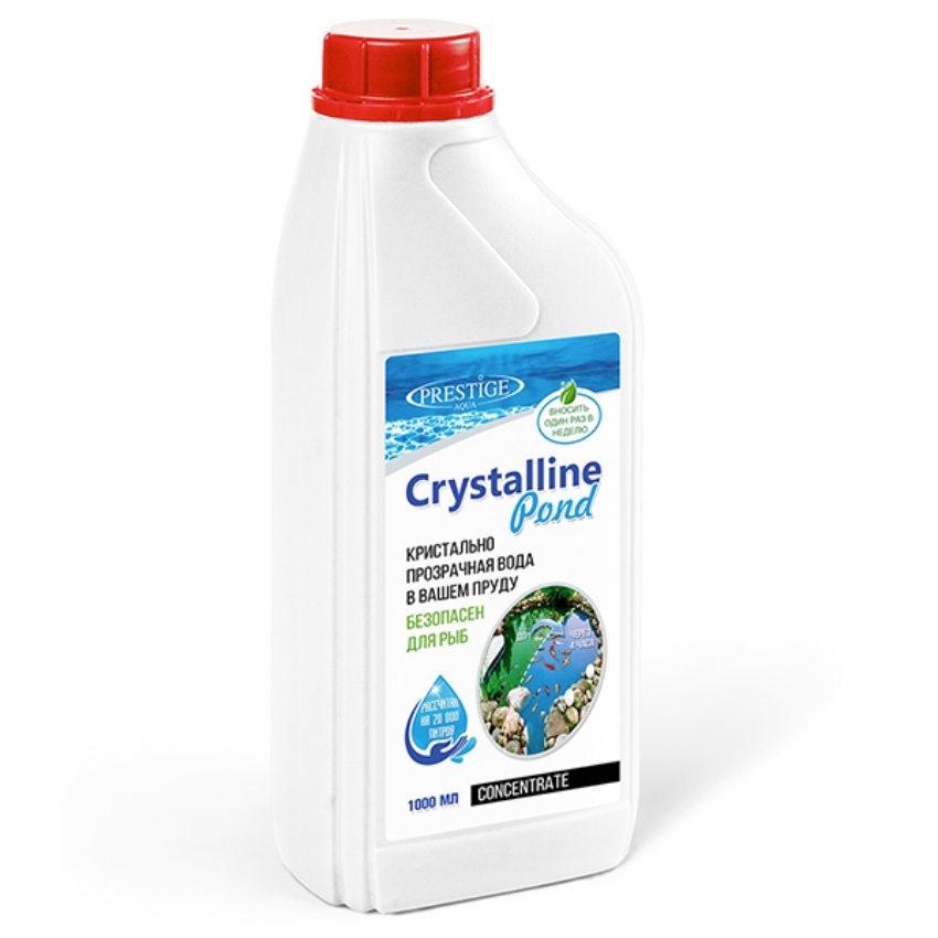 Средство для прозрачной воды в пруду Crystalline Pond, 1л (до 50м3)