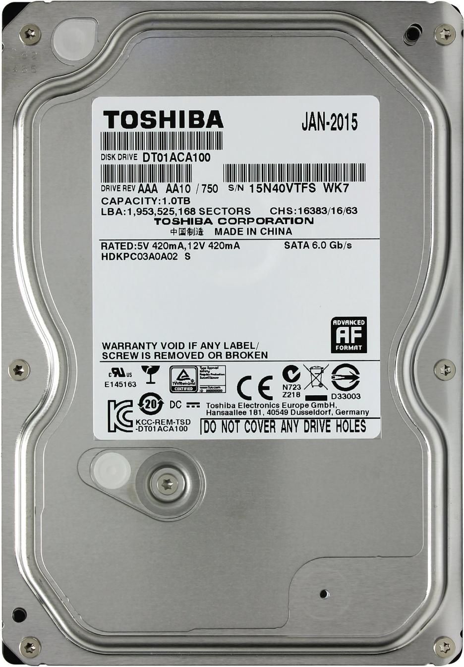 Toshiba1ТБВнутреннийжесткийдиск(DT01ACA100)