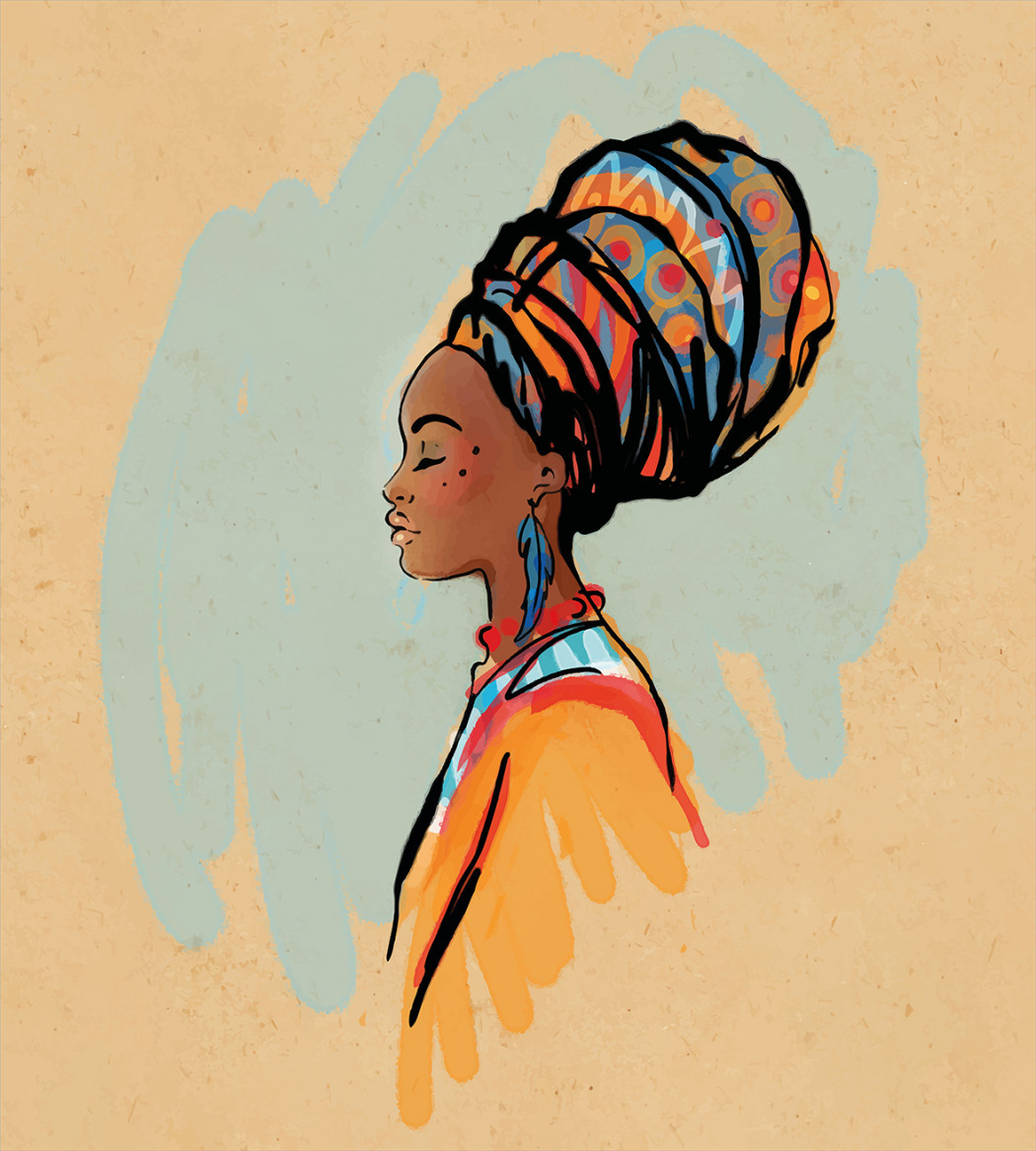 Скетч африканской женщины