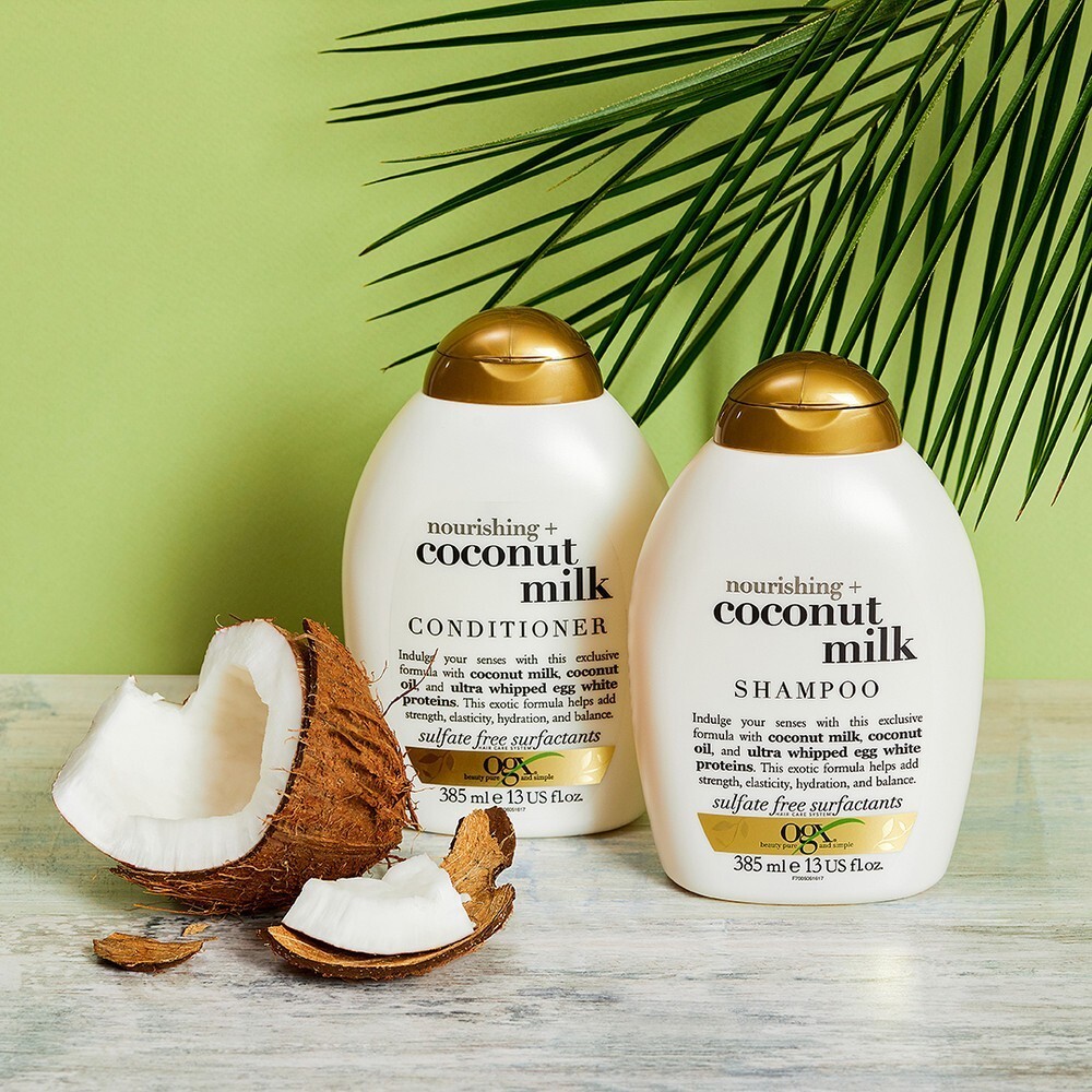 Питательный кондиционер для волос. OGX кондиционер питательный 385мл. Шампунь Nourishing Coconut Milk. OGX Nourishing Coconut Milk Shampoo. OGX питательный шампунь с кокосовым молоком, 385мл.