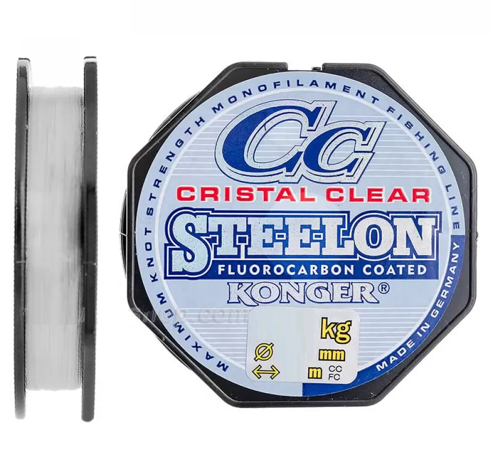 ЛескаKONGERSTEELONCRISTALCLEARFLUOROCARBONICE50м(0,14мм,прозрачнаясфлюорокарбоновымпокрытием)