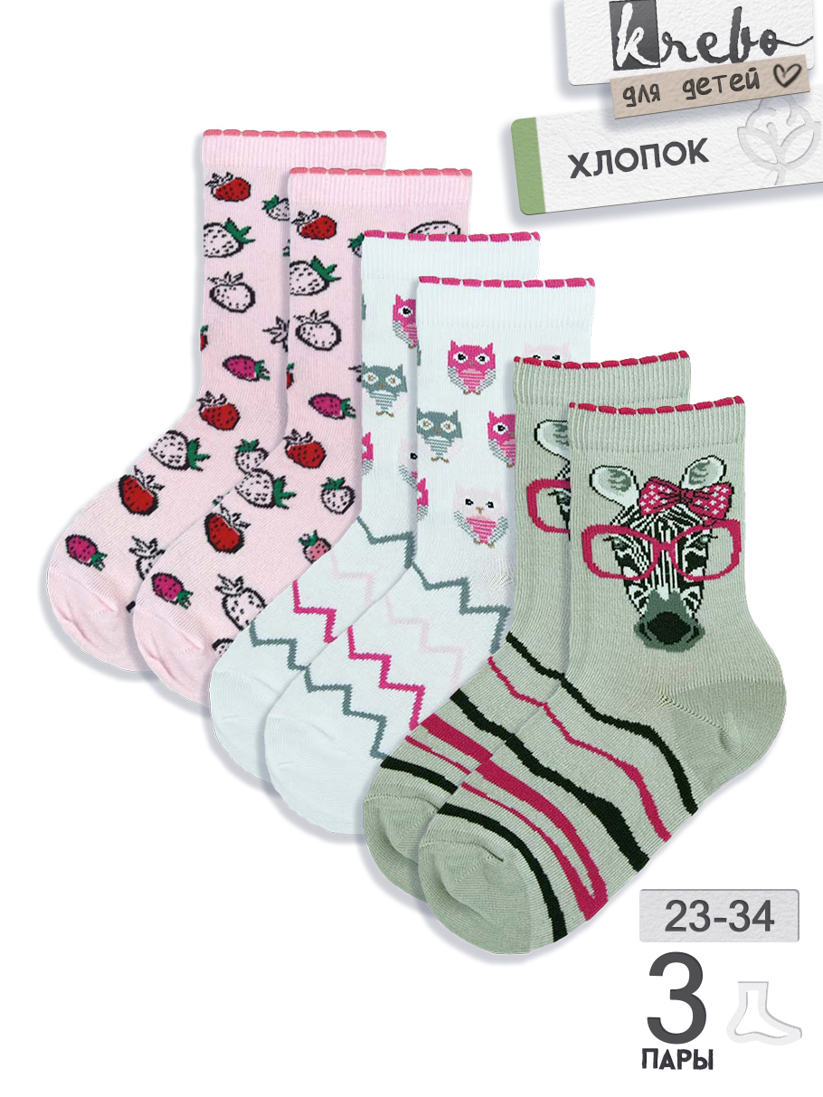 Носки Krebo, 3 пары - купить с доставкой по выгодным ценам в  интернет-магазине OZON (597180710)