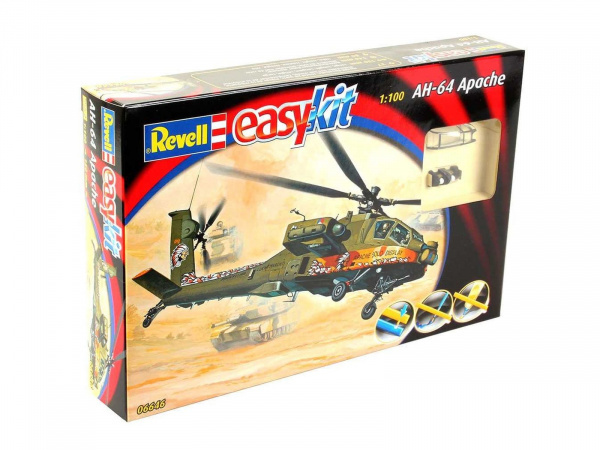 Сборная модель Revell 06646 Сборка Боевой Вертолет AH64 Apache Масштаб 1/100