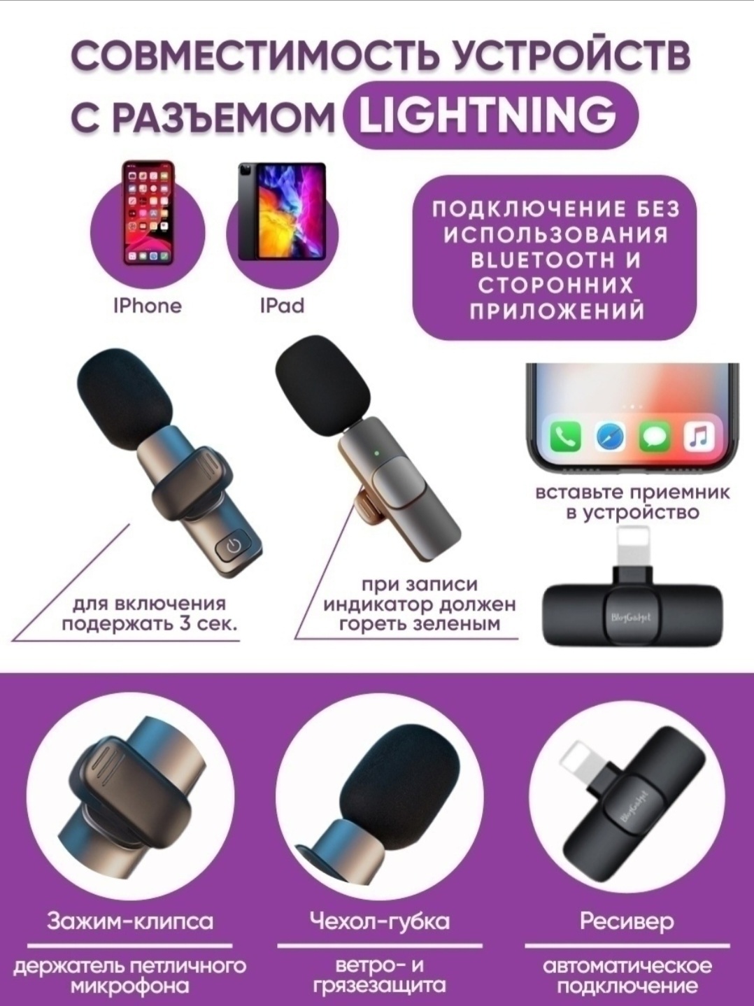 Петличка Для Iphone Беспроводная Купить