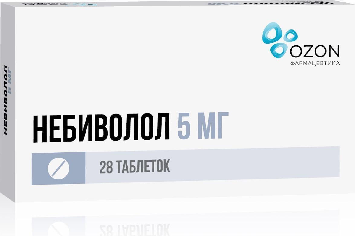 Небиволол, таблетки 5 мг, 28 штук — купить в интернет-аптеке OZON.  Инструкции, показания, состав, способ применения