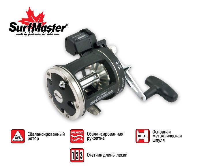 Катушка мульт. Surf Master Atlantic ATL 600 4bb L со счётчиком