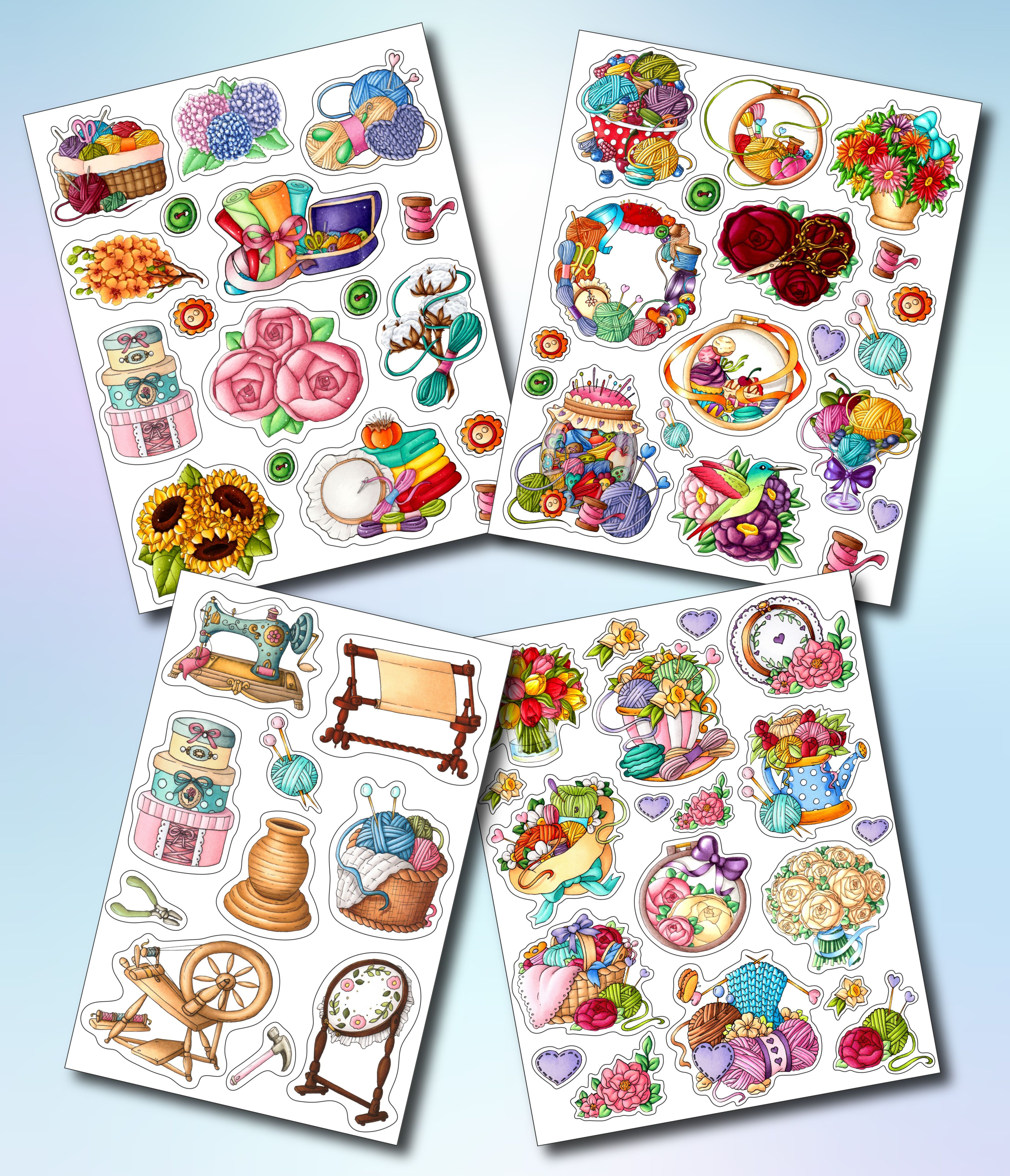 наклейки рукоделие. стикеры любовь. двусторонние наклейки для рукоделия. наклейки рукоделие. этикетки для скрапбукинга.