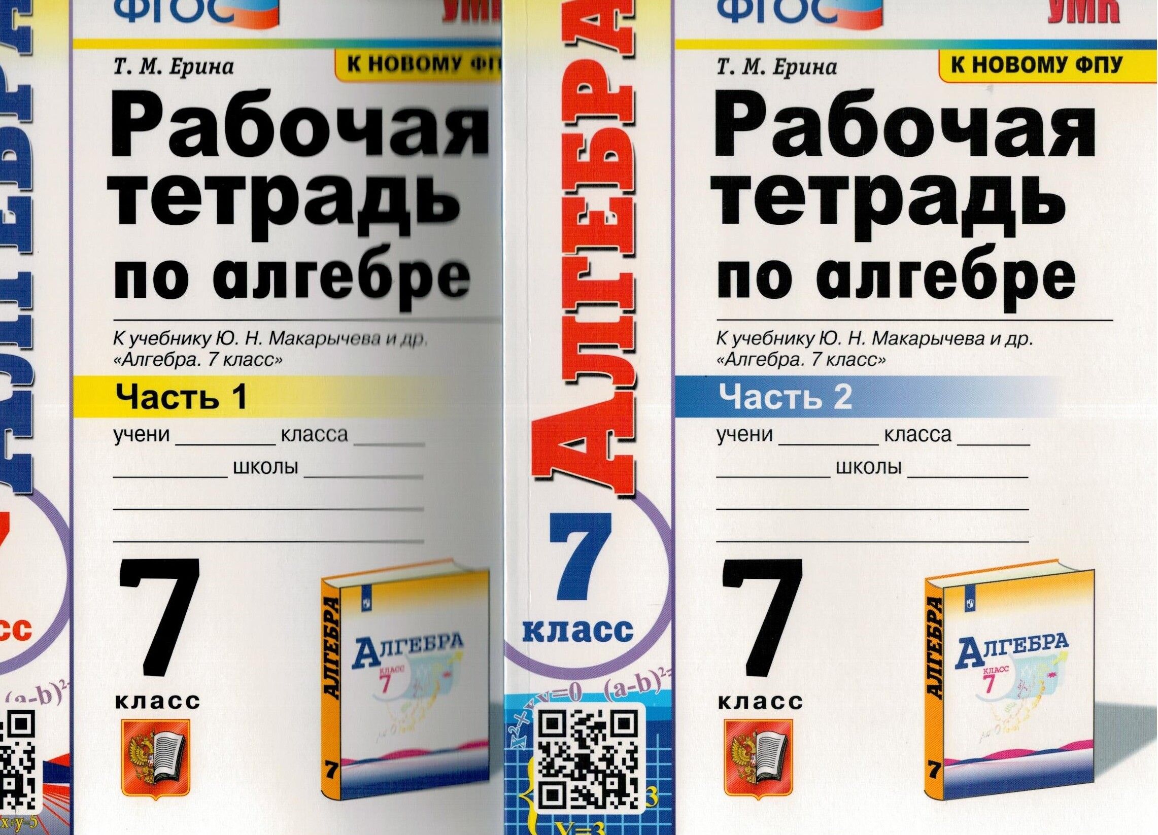 Рабочая тетрадь по алгебре 7 класс. к учебнику Ю.Н. Макарычева Часть 1.  Часть 2 Комплект. ФГОС | Ерина Татьяна Михайловна - купить с доставкой по  выгодным ценам в интернет-магазине OZON (306238060)