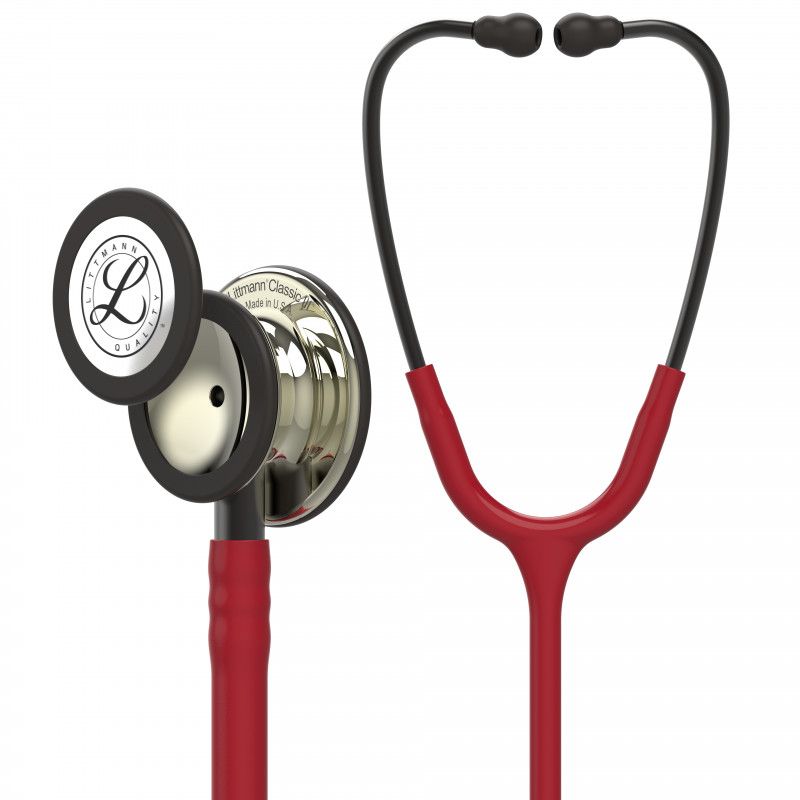 Стетоскоп Littmann Classic III Бордовый с колоколом цвета шампанского, 69 см, 5864