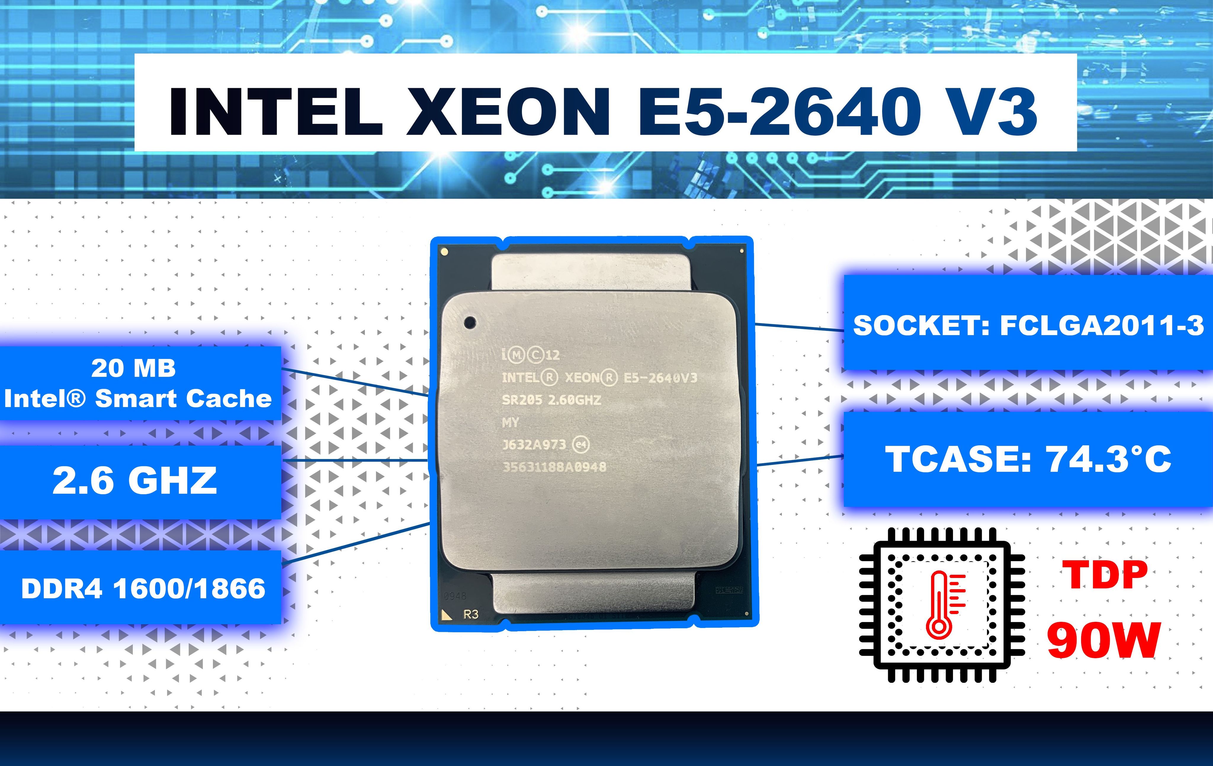 Intel Процессор Xeon E5-2640v3 OEM (без кулера)