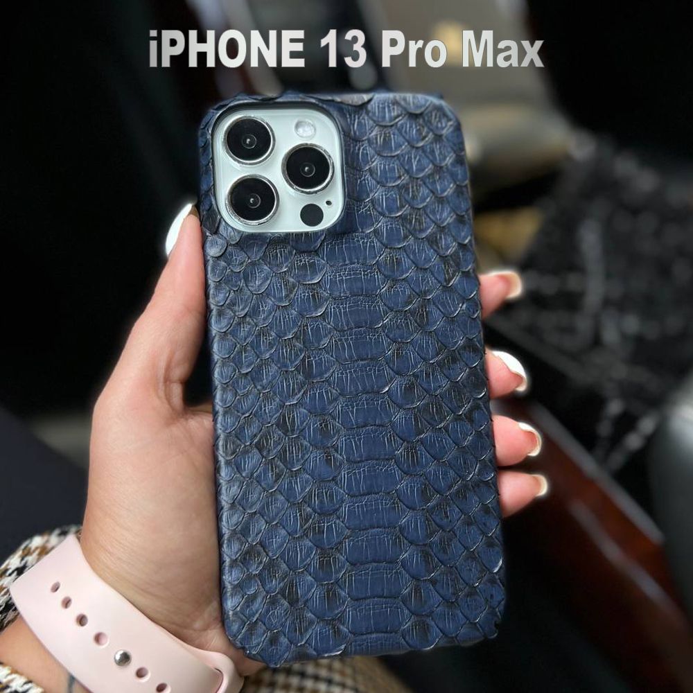 Красивый чехол iPhone 13 Pro Max из натуральной синей кожи питона - купить  с доставкой по выгодным ценам в интернет-магазине OZON (742483418)