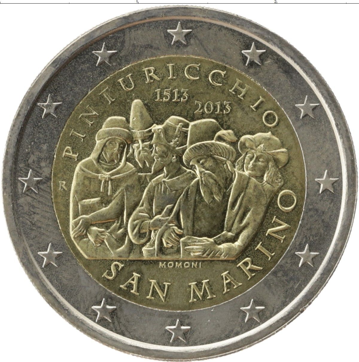 Сан марино 2. Сан Марино 2 евро 2013 Пинтуриккьо. 2 Евро Сан Марино. Монеты евро Сан-Марино. Сан-Марино монета 1 евро.