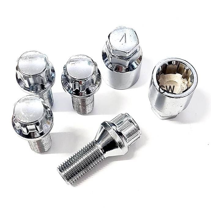 Секретки для колес болты конусные М14х1.5 L28 мм 2