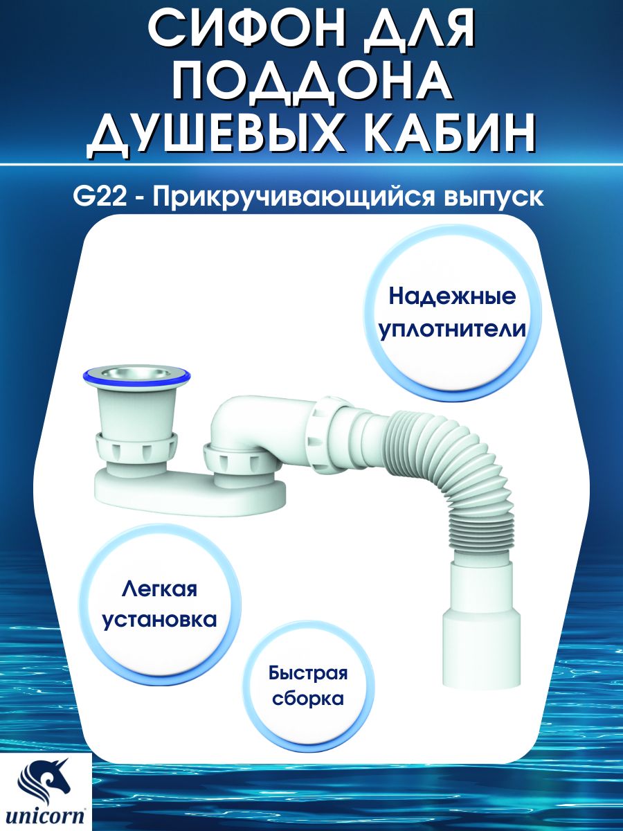 Как собрать сифон для ванны юникорн