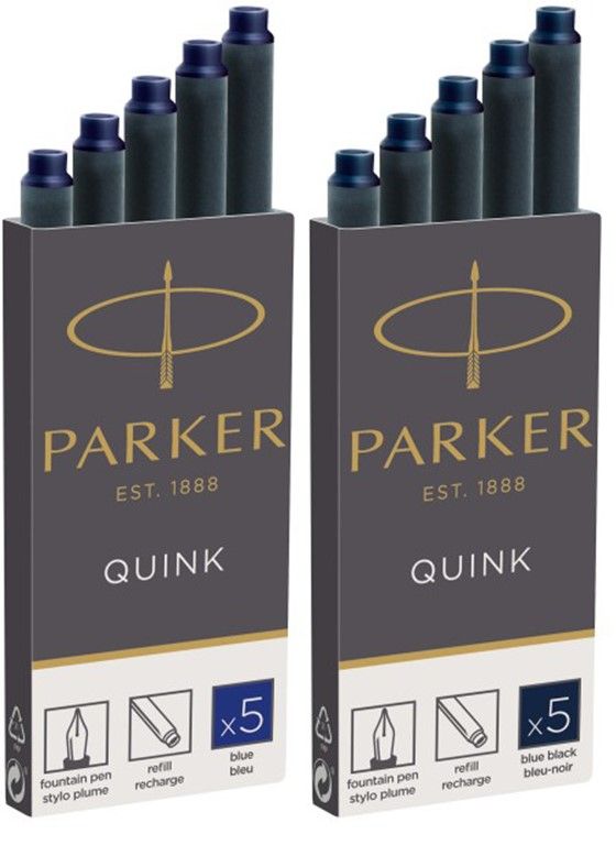 Картриджи Parker Quink Standard темно-синие чернила + Quink Standard синие чернила