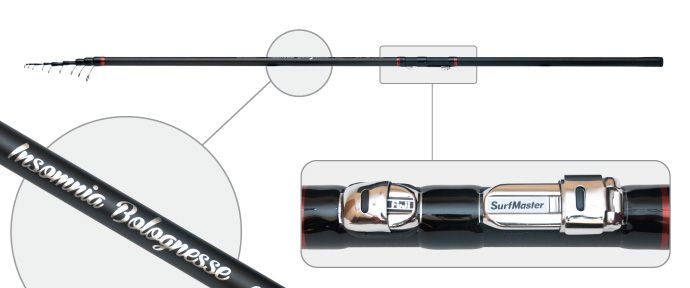 Удилище телескоп угольное д/с S Master 1230 Insomnia Bolognesse IM10 (2,8-21) 6,0 м
