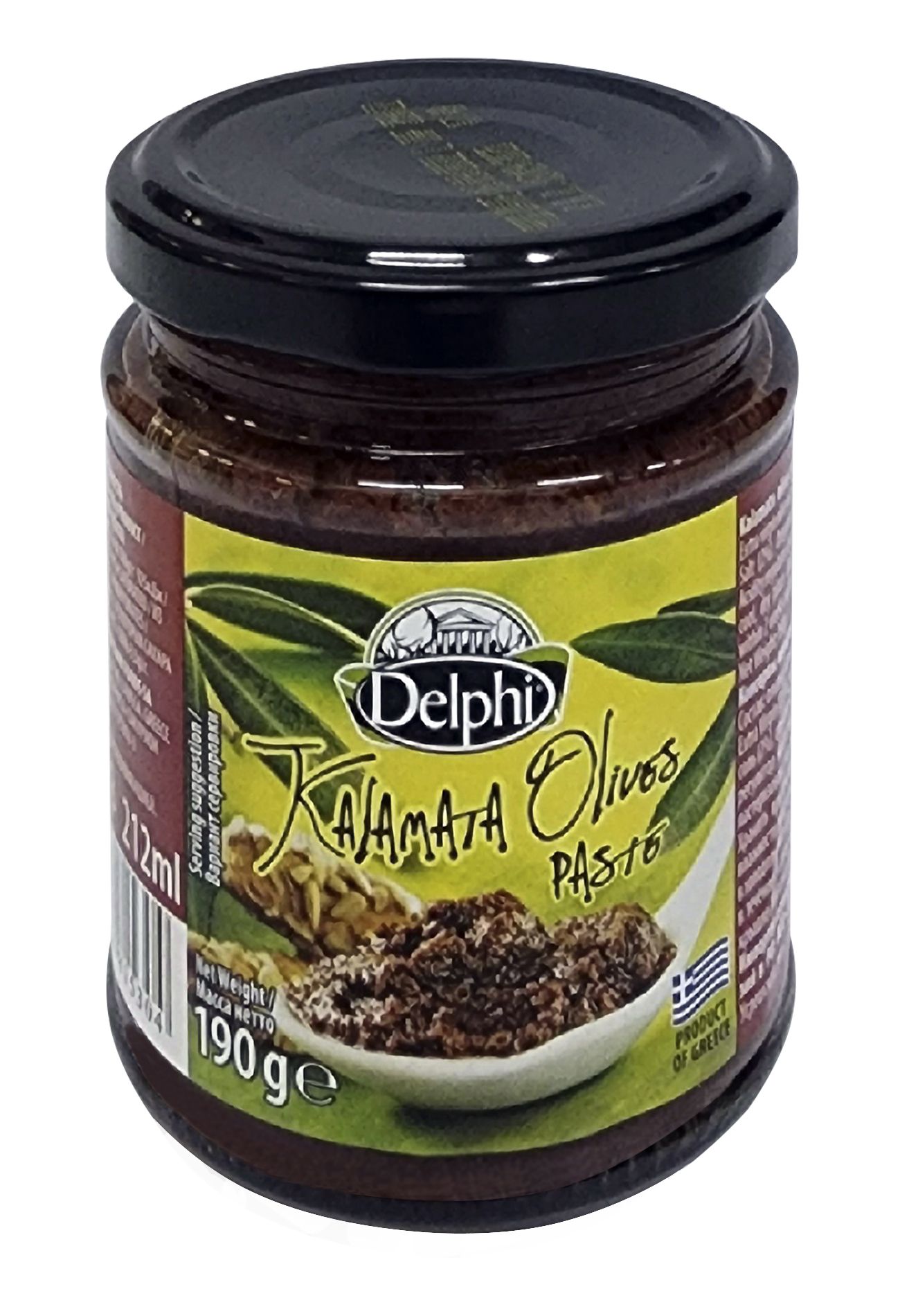 Паста из греческих оливок Каламата с оливковым маслом и специями, "Delphi", Kalamata Olives Paste, 190гр.