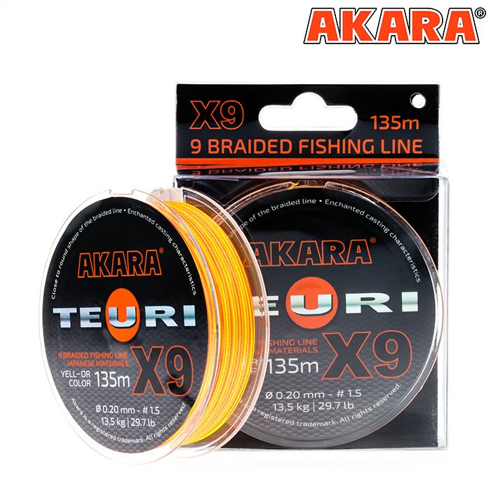 Шнур Akara Teuri X-9 Yellow-Orange 135 м 0,10