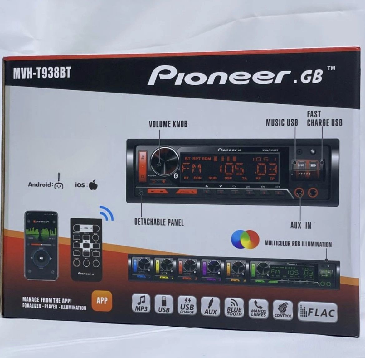 Автомагнитола Pioneer- MVH-938BT/Bluetooth/ Головное устройство в  автомобиль1 DIN - купить в интернет-магазине OZON с доставкой по России  (840302012)