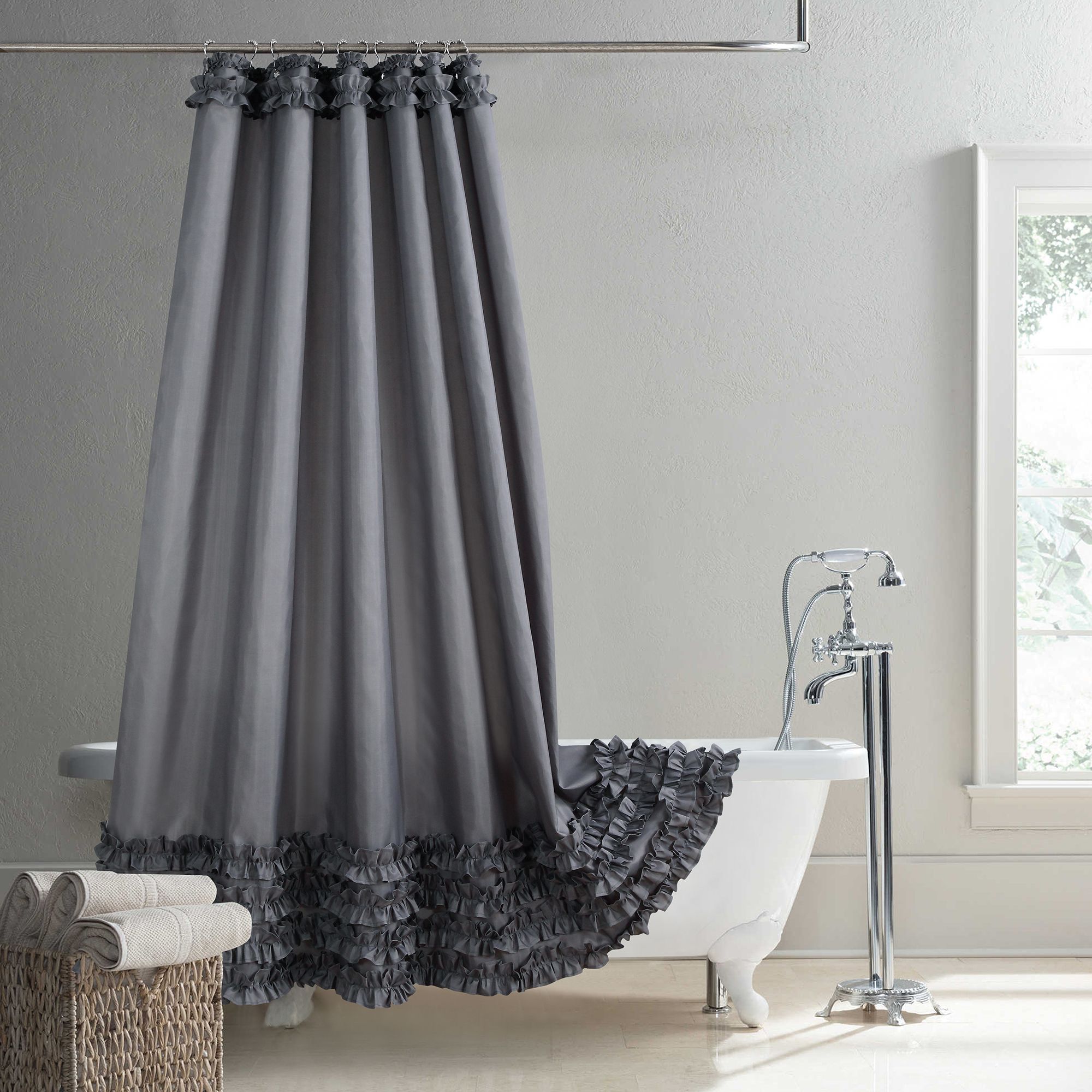 Штора для ванной 220x220 см DS BATH Ruffle Shower Curtain - купить по  выгодным ценам в интернет-магазине OZON (859178620)