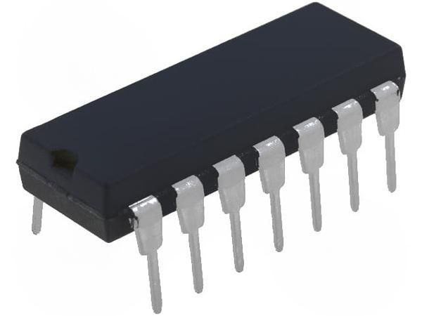 МикросхемаTICD4070BE,IC:цифровая,XOR,Каналы:4,IN:2,CMOS,THT,DIP14,1шт