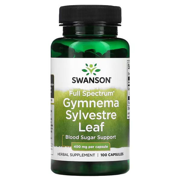 Swanson,GymnemaSylvestreLeaf,полныйспектрдействия,400мг,100капсул